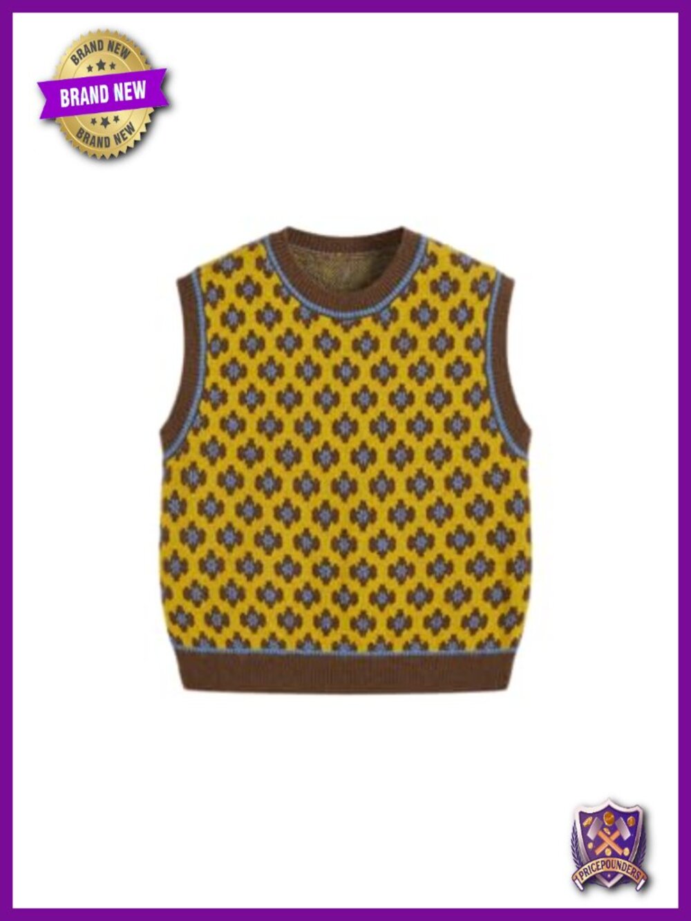 Sleeveless Cropped Sweater Vest Geometric Knit Fall Outfit